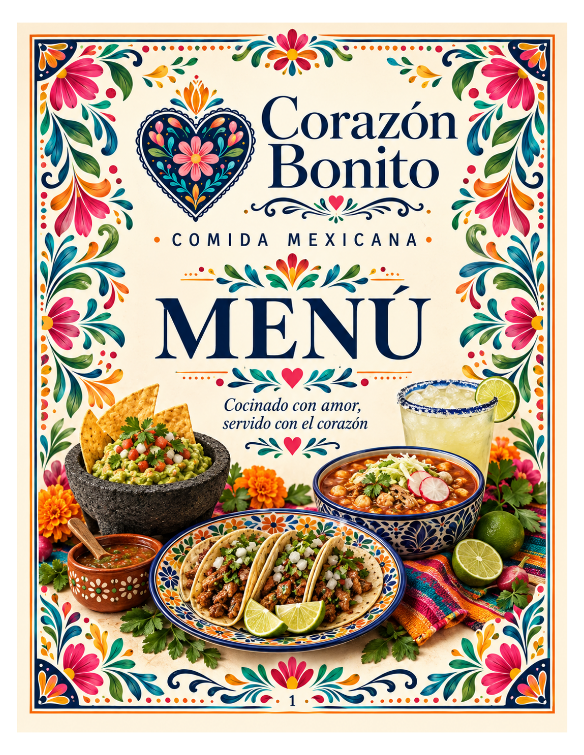 Menú Corazón Bonito - página 1 de 8