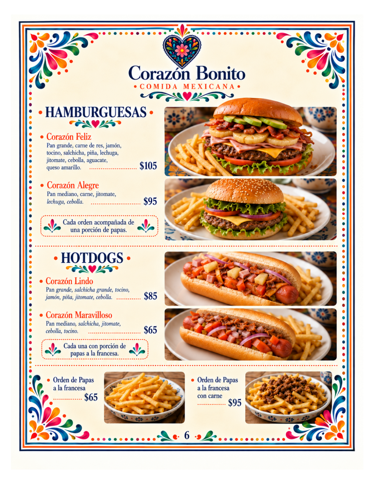 Menú Corazón Bonito - página 6 de 8
