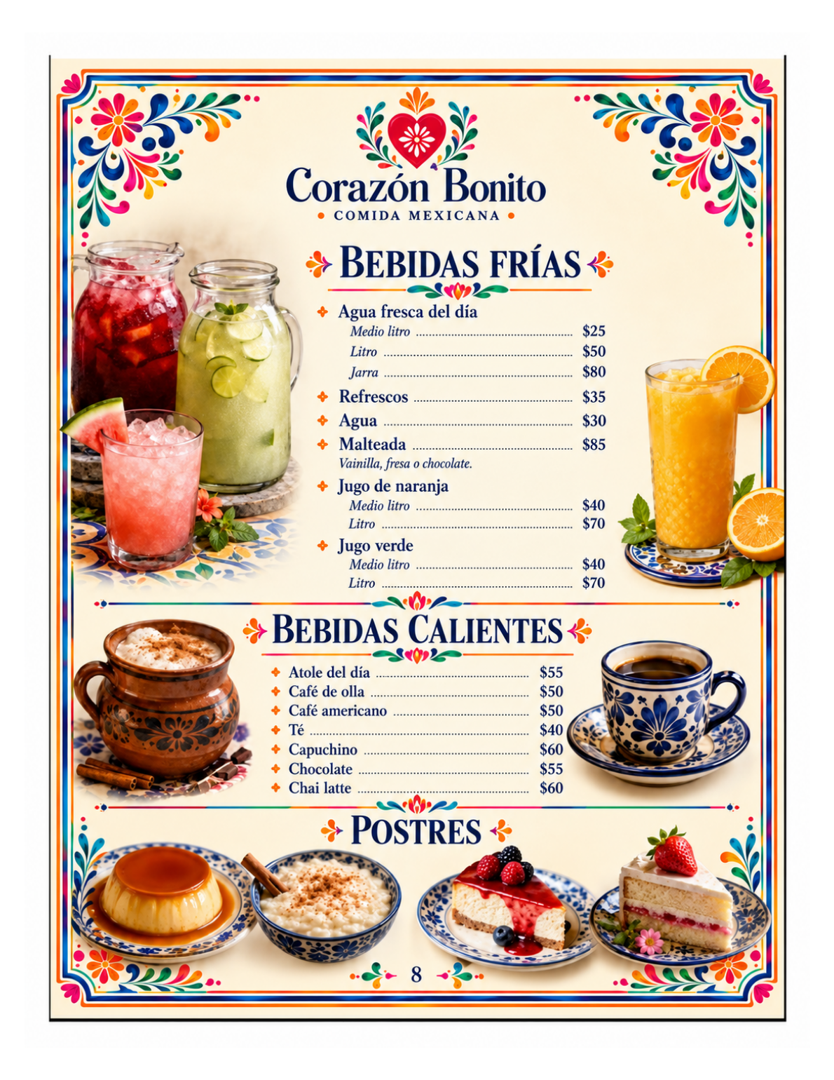 Menú Corazón Bonito - página 8 de 8